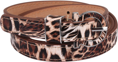 

ZAB Women Brown Artificial Leather Belt, Brown & white
