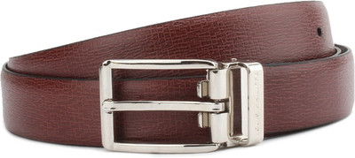 

Louis Philippe Men Black, Maroon Genuine Leather Reversible Belt, Black and burgundy