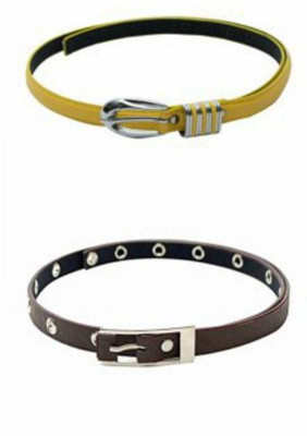 

Skyways Women Casual Brown, Yellow Artificial Leather Belt