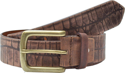 

Leather Hub Men Casual Brown Genuine Leather Belt