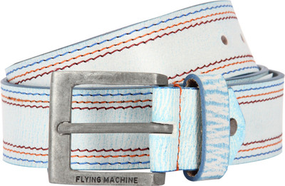 

Flying Machine Men White Genuine Leather Belt