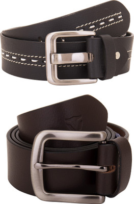 

Valbone Men Formal Black Genuine Leather Belt, Brown