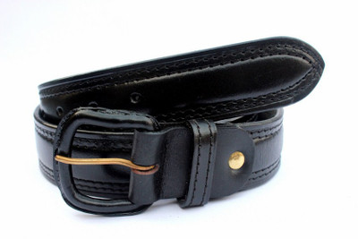 

Tops Men Casual Black Genuine Leather Belt