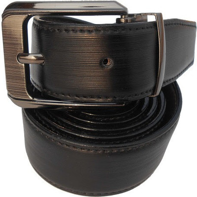 

P&E Men Formal Black Artificial Leather Reversible Belt