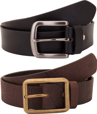 

Valbone Men Formal Black Genuine Leather Belt, Black;brown