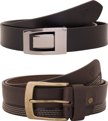

Valbone Men Formal Black Genuine Leather Belt, Black;brown