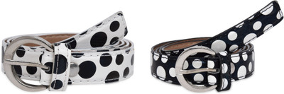

SRS Women Casual Black, White Artificial Leather Belt, Black-white-21