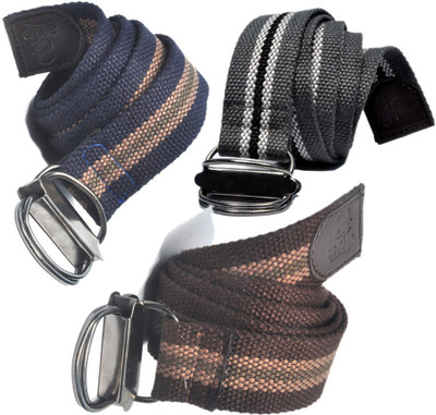 

AARIP Boys Formal Brown, Grey, Blue Canvas Belt, Multy