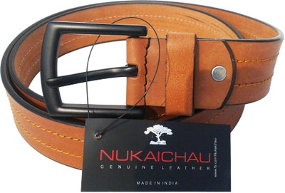 

NUKAICHAU Men Casual Tan Genuine Leather Belt, Tan jleather