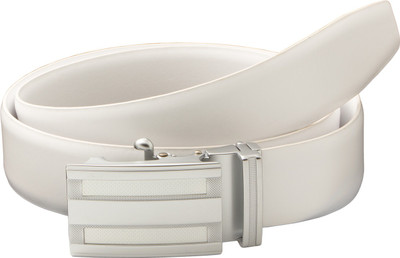 

Zebru Men Casual White Genuine Leather Belt