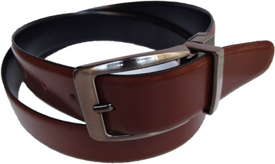 

eXcorio Men Formal Black Genuine Leather Reversible Belt, Black;brown