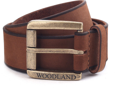 

Woodland Men Brown Metal, Genuine Leather Belt