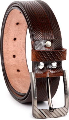 

U+N Men Casual Brown Genuine Leather Belt