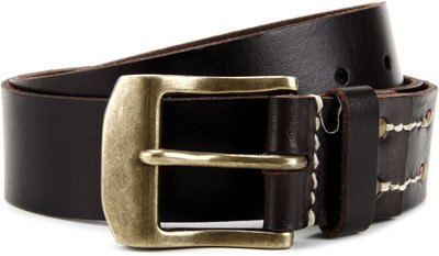 

WAC Men Brown Metal, Genuine Leather Belt