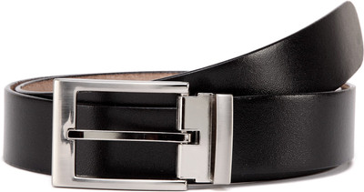 

U+N Men Formal Black Genuine Leather Belt