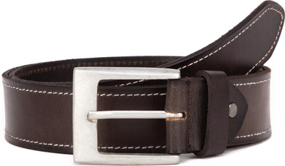 

U+N Men Casual Brown Genuine Leather Belt