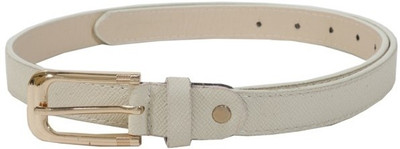 

Lino Perros Women Casual White Artificial Leather Belt, Off- white