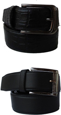 

Klaska Men Casual Black Genuine Leather Belt