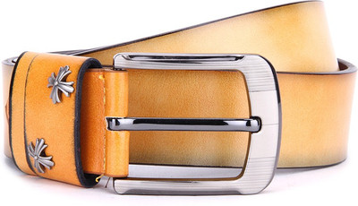 

Swiss Design Men Yellow Genuine Leather Belt