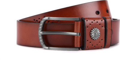 

Swiss Design Men Tan Genuine Leather Belt