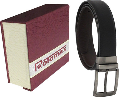 

Rotomax Men Black Artificial Leather Reversible Belt