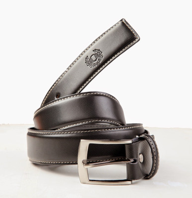 

99Cells Men Semi-formal Black Genuine Leather Belt