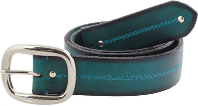 

tZaro Men Casual Green Genuine Leather, Metal Belt, Mehandi green
