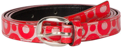 

ESHTYLE Girls Casual, Party, Evening Red, Silver Artificial Leather Belt