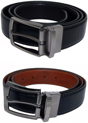 

Els Men Formal Black, Brown, Black, Beige Synthetic Reversible Belt, Beige;black;brown