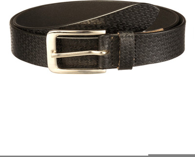

Contrast Men Evening Black Genuine Leather Belt, Black-09