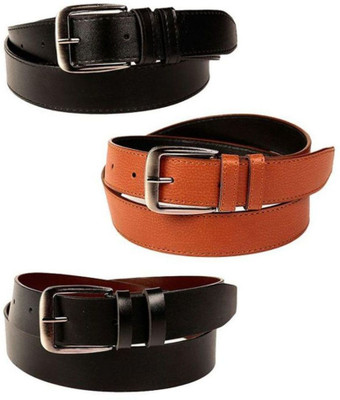 

OODI Men Black Artificial Leather Belt