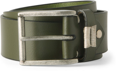 

Louis Philippe Men Green Genuine Leather Belt, Olive