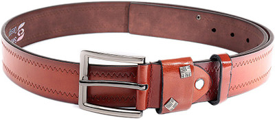 

Swiss Design Men Casual Brown Genuine Leather Belt, Tan