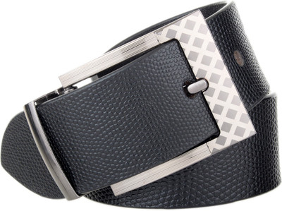 The Blue Pink Men Black Genuine Leather Belt