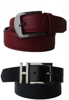 

Klaska Men Casual Black Genuine Leather Belt