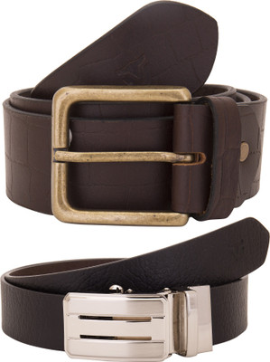

Valbone Men Formal Black Genuine Leather Belt, Brown