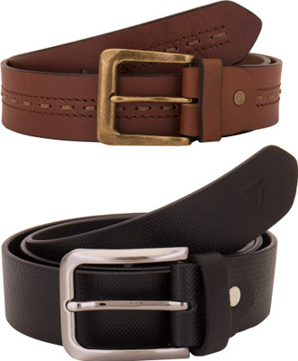 

Valbone Men Formal Black Genuine Leather Belt, Black;brown