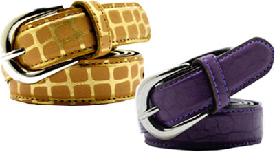

Wholesome Deal Women Casual Multicolor Synthetic Belt, Gold and purple