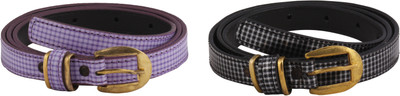 

SRS Women Casual Black, Purple Artificial Leather Belt, Black-purple-108