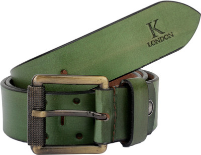 

K London Men Casual, Evening, Party Green Genuine Leather Belt