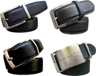 

Kritika Boys Casual Black, Brown Metal, Fabric, Genuine Leather Reversible Belt
