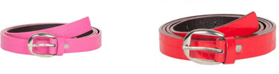 

ESHTYLE Girls Casual Red, Pink Artificial Leather Belt, Pink;red