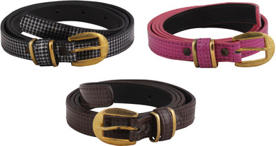 

SRS Women Casual Pink, Black, Brown Artificial Leather Belt, Pink-black-brown-127