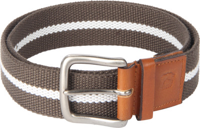 

Kaizu Men Casual Brown Canvas, Genuine Leather Belt, Brn
