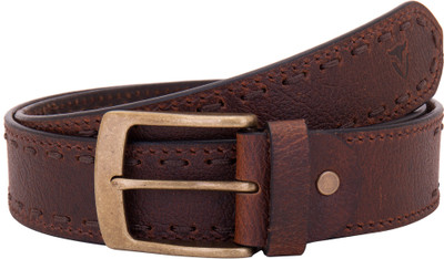 

Valbone Men Casual Brown Genuine Leather Belt, Dark brown