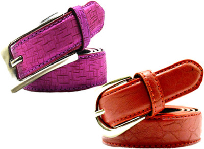 

Wholesome Deal Women Casual Multicolor Synthetic Belt, Pink and red