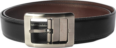 Haster Men Formal Black Genuine Leather Reversible Belt, Brown/ black