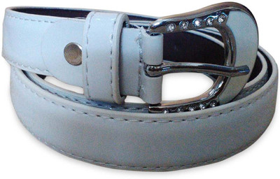 

Rege Women White Artificial Leather Belt, White-1
