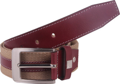 

Aditi Wasan Men Casual Beige, Maroon Genuine Leather Belt, Burgundy;maroon