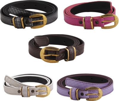 

SRS Women Casual Pink, Black, Brown, Purple, White Artificial Leather Belt, Pink-black-brown-purple-white-145